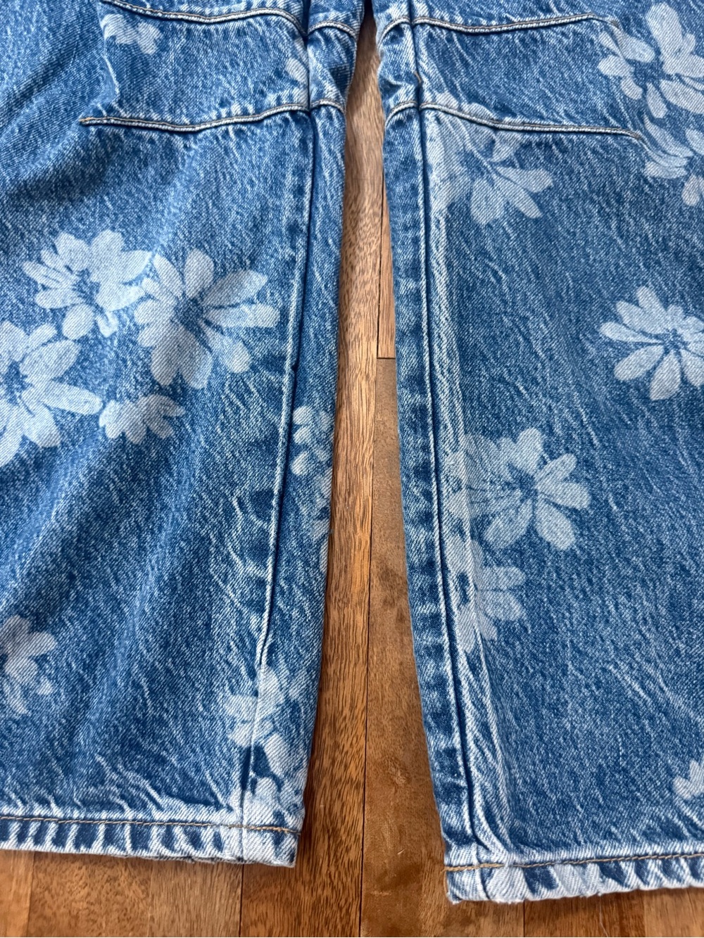 We The Free Good Luck Daisy Printed Denim Barrel Leg Jeans 30 - Picture 6 of 10